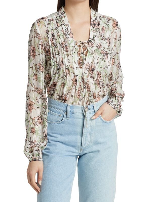 

Топ в Клетку Rag & Bone Sachi с цветочным принтом, белый