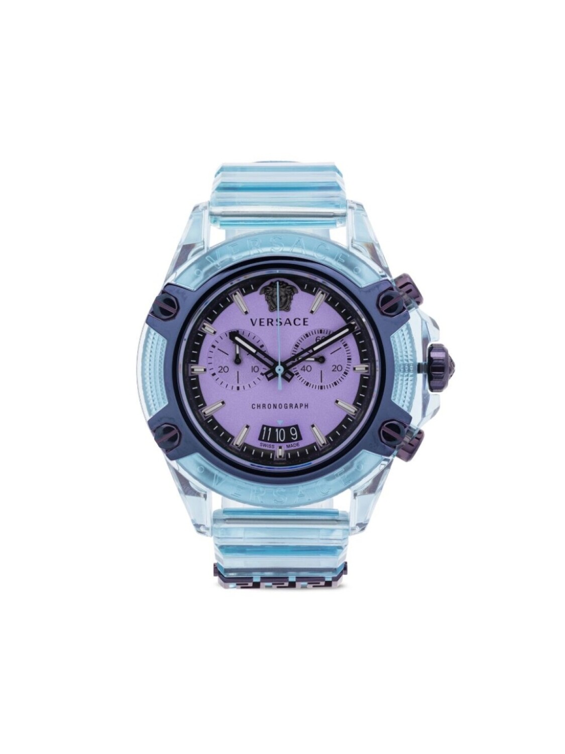 

Versace наручные часы Icon Active Chrono 44 мм, фиолетовый