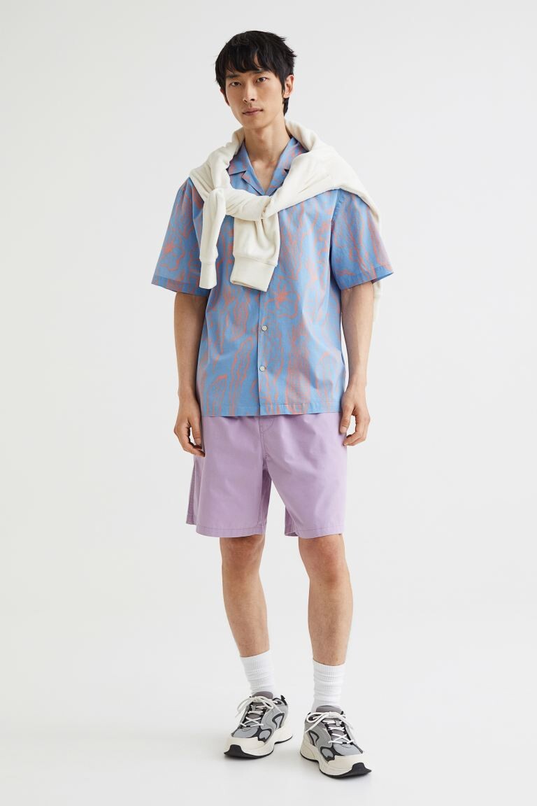 

Хлопковые шорты свободного кроя H&M, светло-фиолетовый