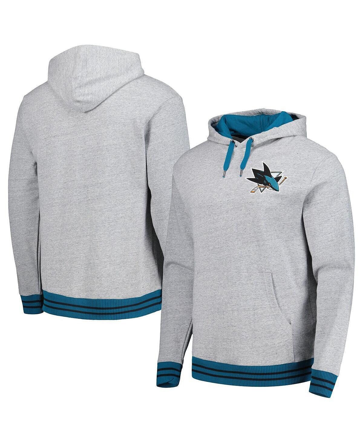 

Мужской серый пуловер с капюшоном San Jose Sharks Classic French Terry Mitchell & Ness