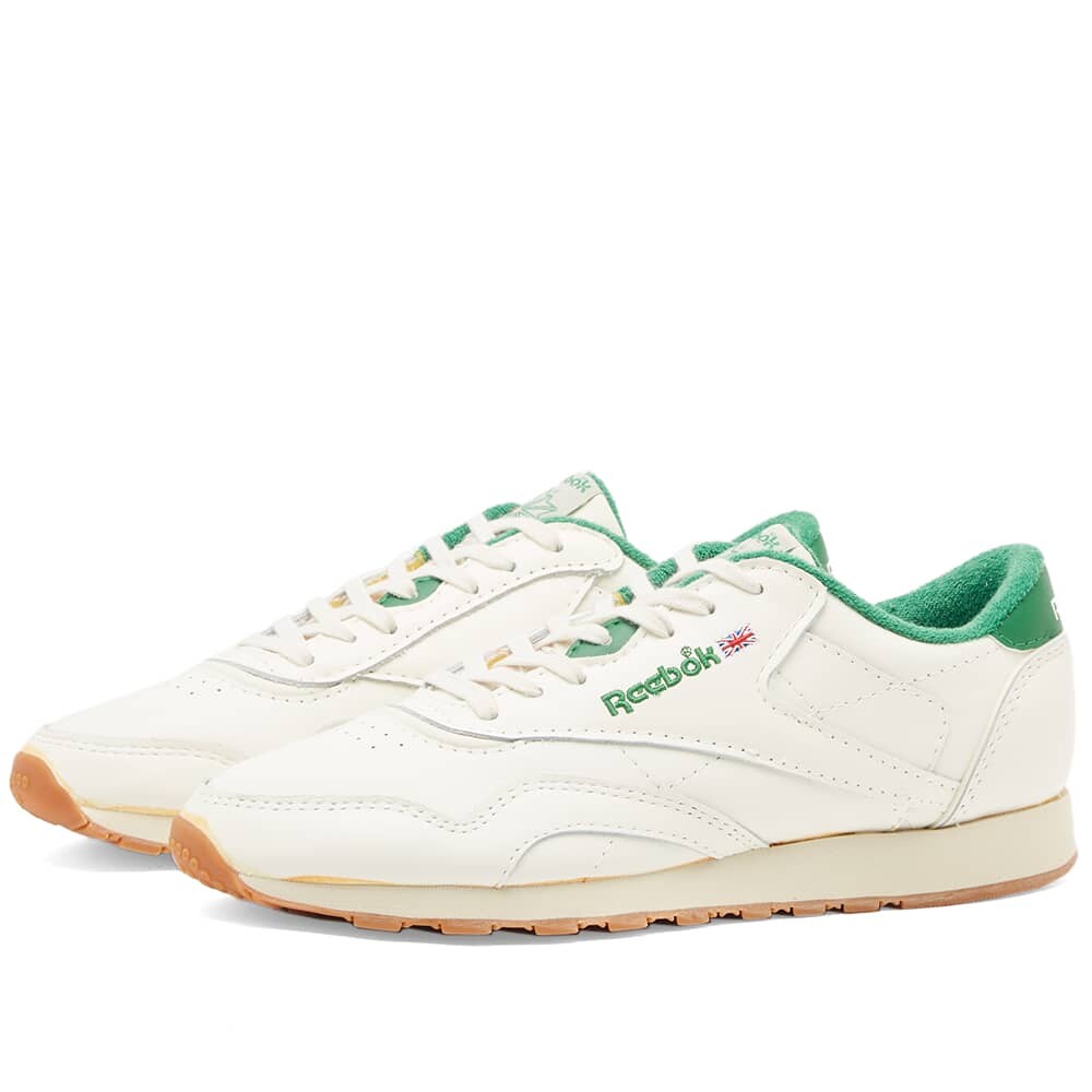 

Кроссовки Reebok Classic Leather Plus, бело-зеленый