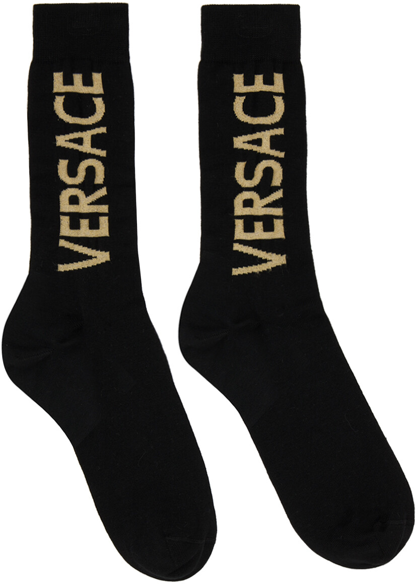 

Черные хлопковые носки Versace