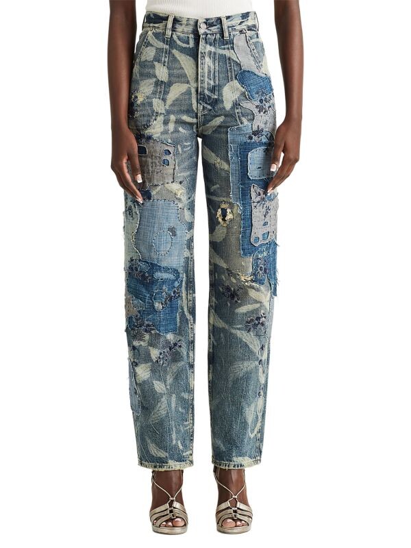 

Джинсы Широкие Ralph Lauren Collection Liora в технике пэчворк, синий