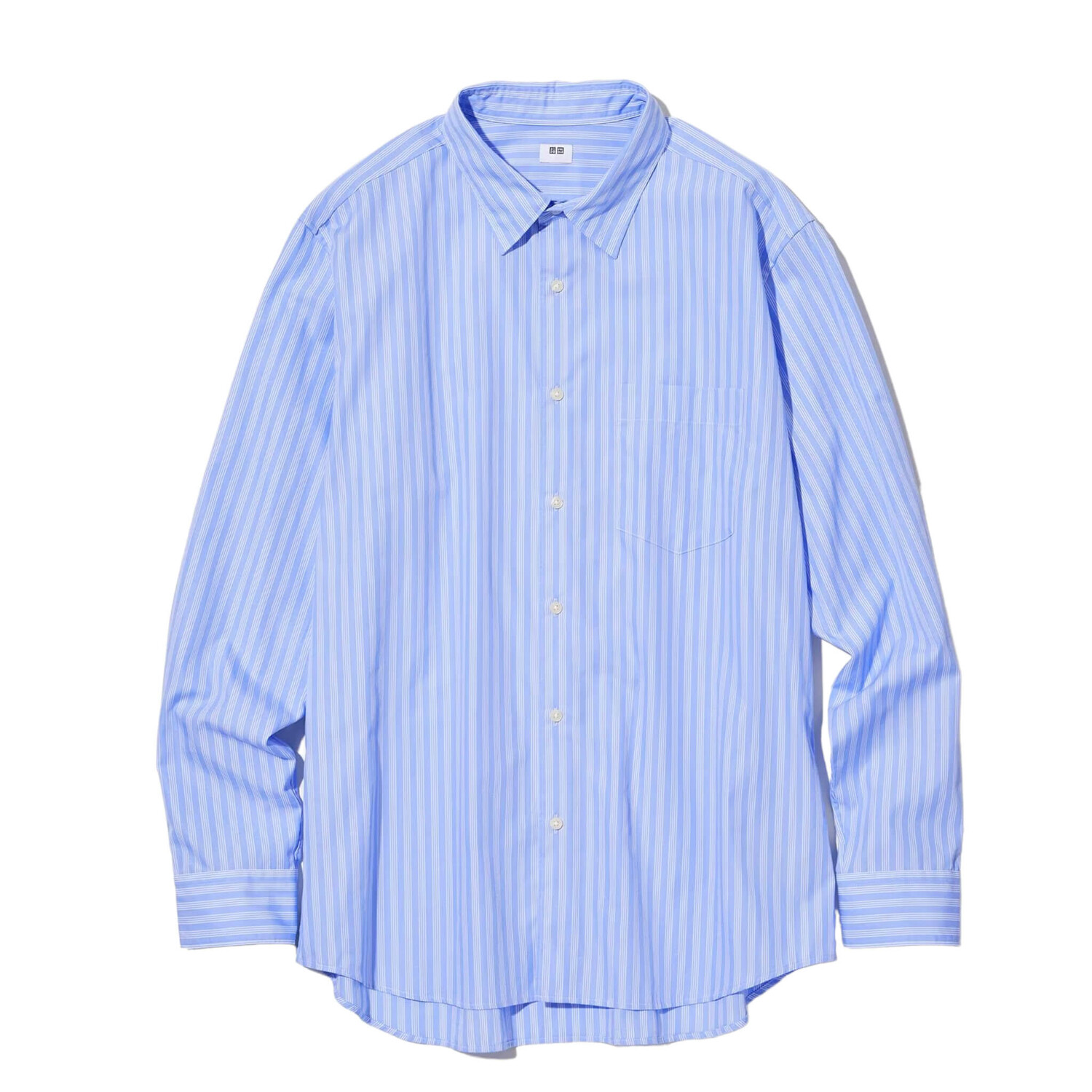 

Рубашка Uniqlo Extra Fine Cotton Broadcloth Regular Fit Striped, голубой