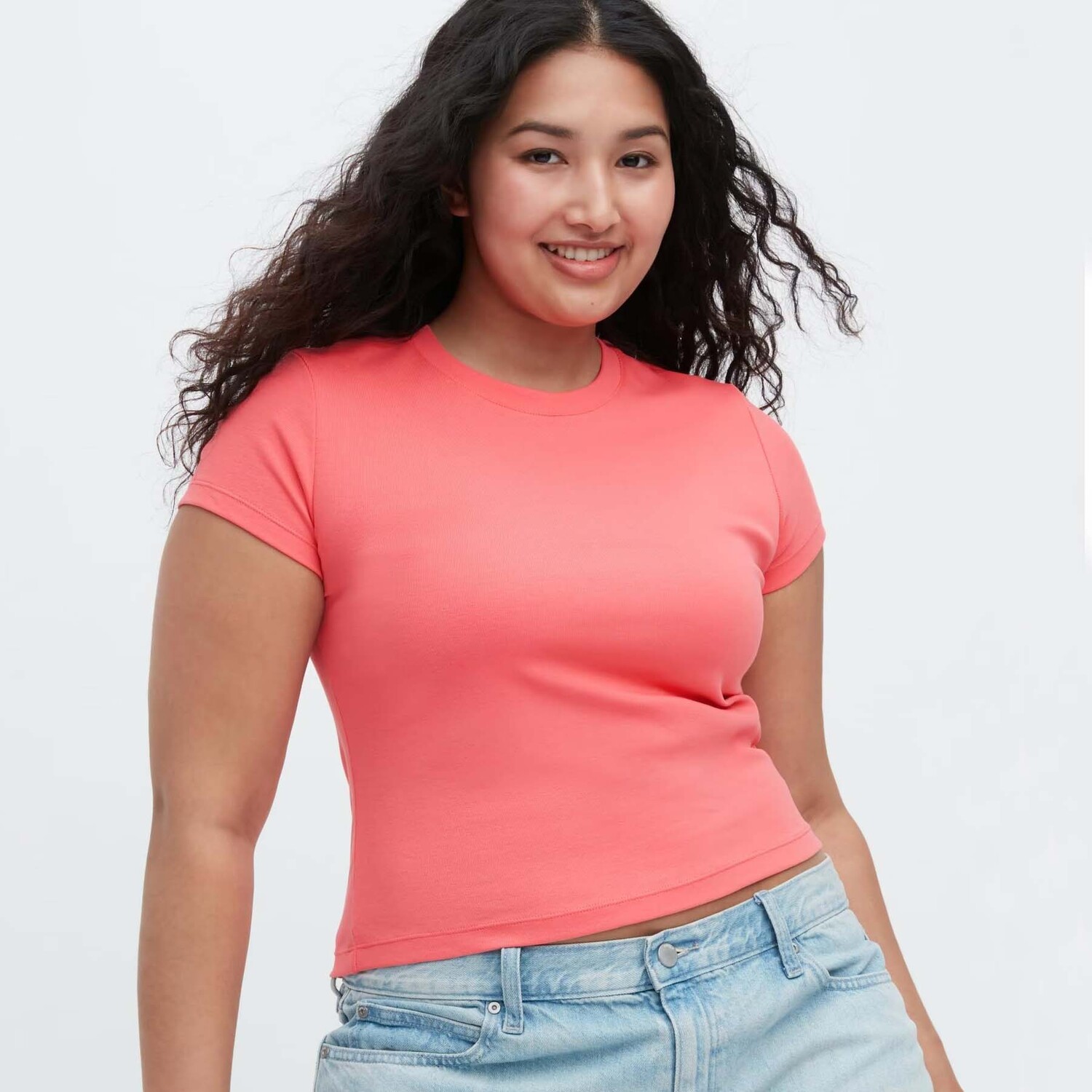 

Футболка Uniqlo Cropped Fit Short Sleeved, розовый