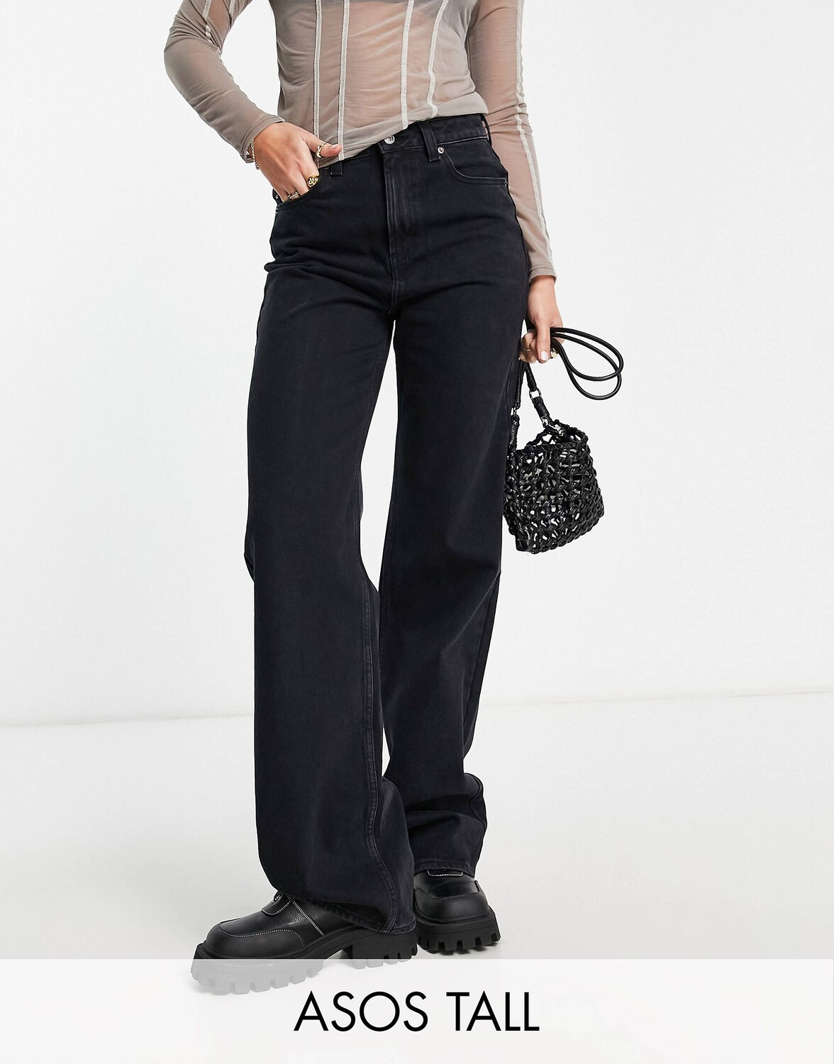 

Черные джинсы ASOS DESIGN Tall