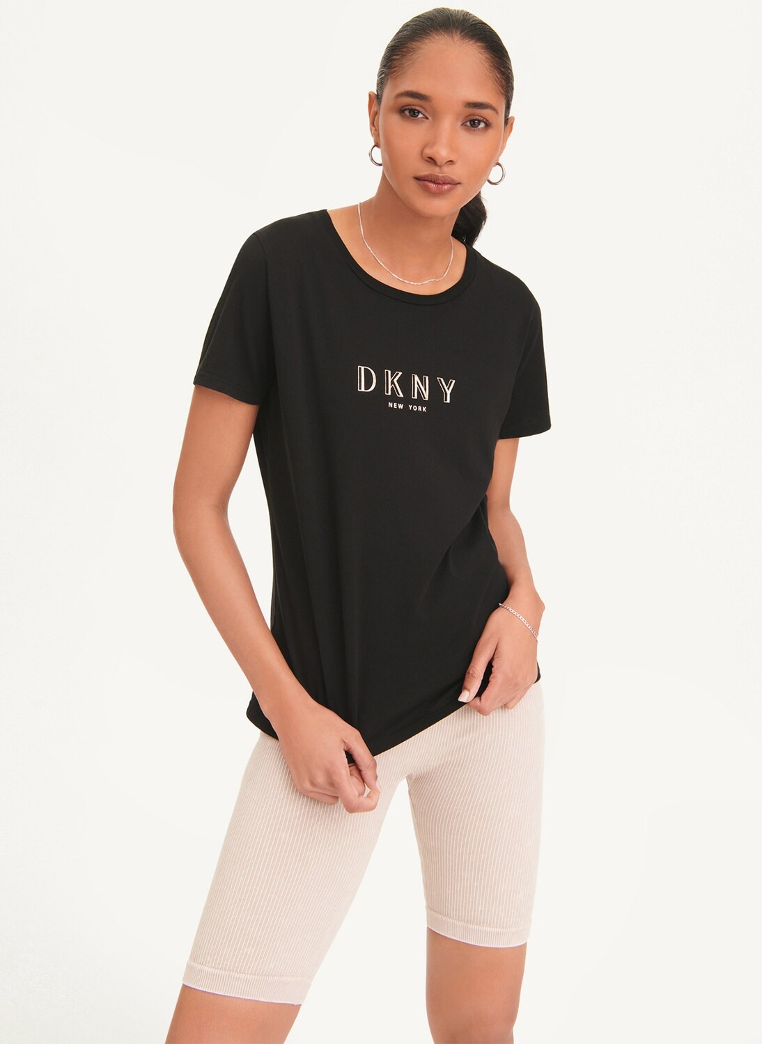 

Футболка с логотипом Crinkle Foil Spec DKNY