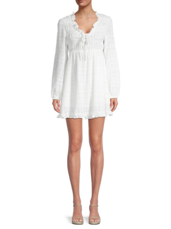

Присборенное платье в полоску calla Lucca White
