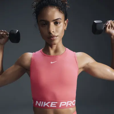 

Футболка Nike Pro, цвет Aster Pink/Pinksicle/White