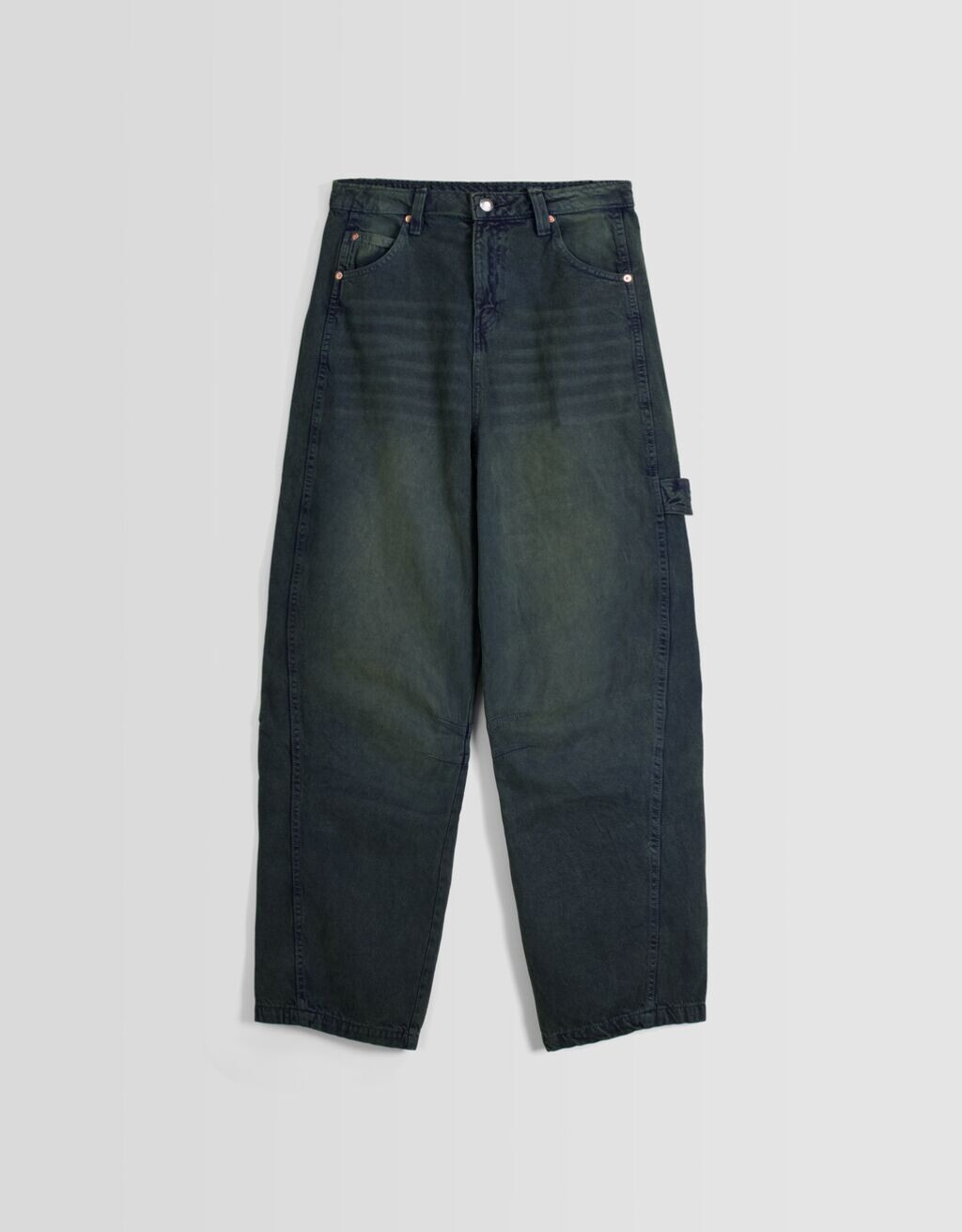 

Брюки Bershka Skater fit with carpenter detail, бирюзовый, Зеленый