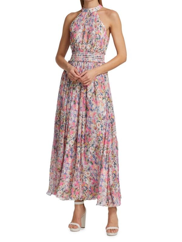 

Платье макси с лямкой на шее Rococo Sand Pink multi