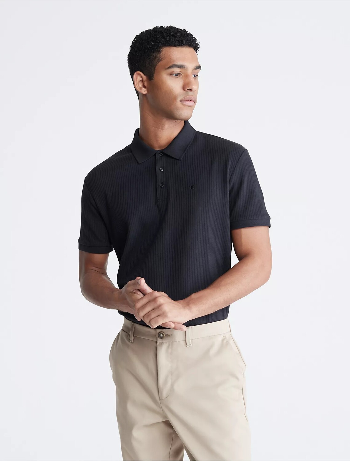 

Футболка поло Calvin Klein Smooth Cotton Drop Needle, черный
