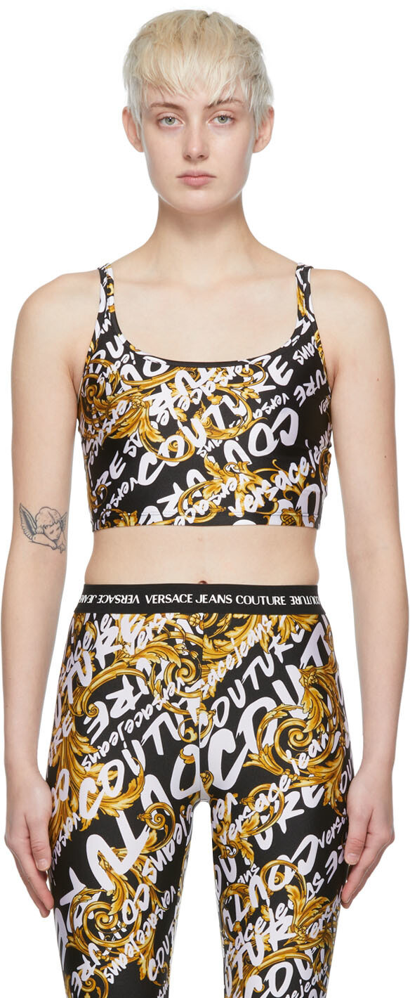 

Черная нейлоновая майка Versace Jeans Couture