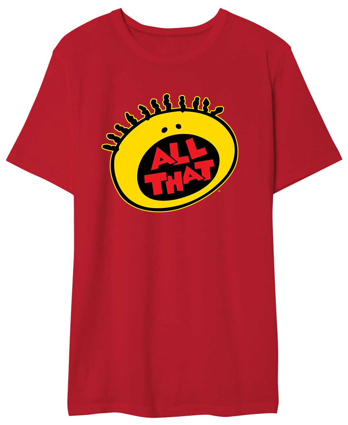 женская футболка с коротким рукавом с графическим принтом Мужская футболка с рисунком all that nickelodeon AIRWAVES, красный