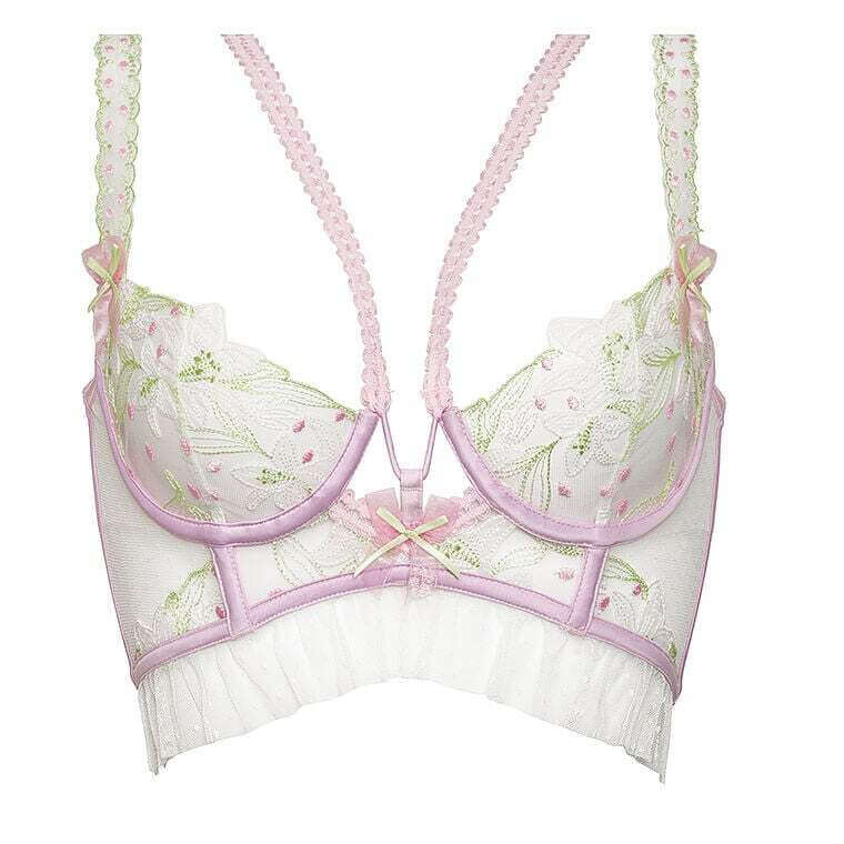 

Топ-бюстье For Love & Lemons for Victoria's Secret Waterlilies, розовый/белый