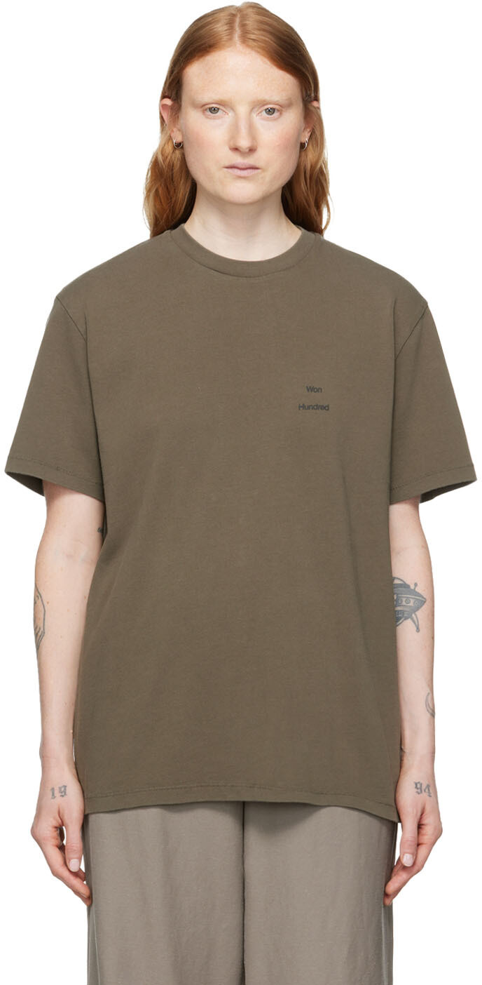 

Эксклюзивная коричневая футболка SSENSE Kay Won Hundred