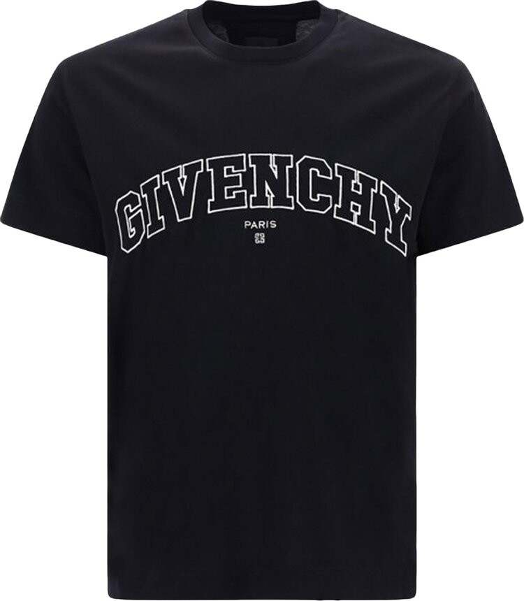 

Футболка Givenchy Classic Fit College Embroidery T-Shirt 'Black', черный
