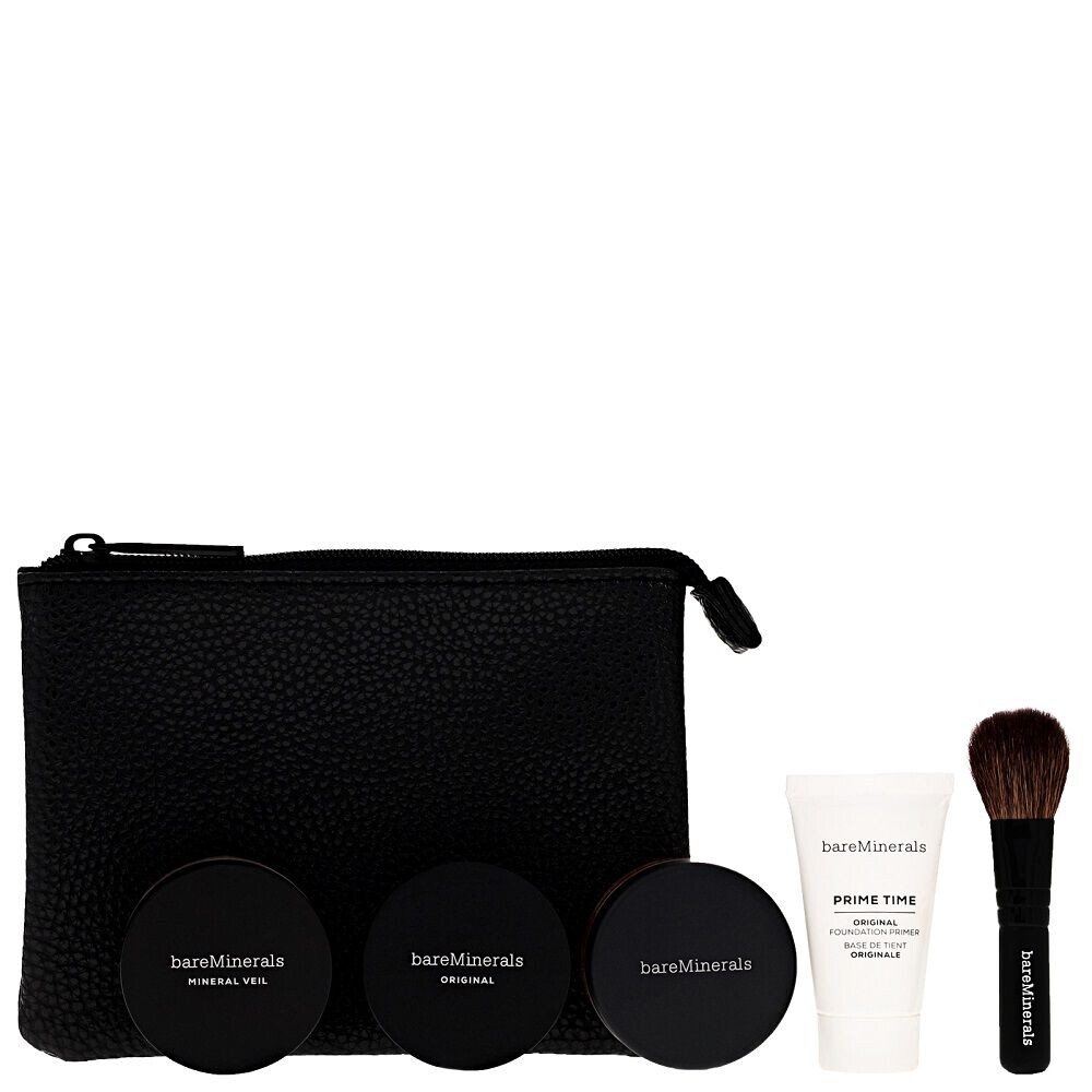 

bareMinerals On The Go набор: база под макияж, 15 мл + рассыпчатая минеральная основа, 2 г + пудра, 2 г + бронзирующая пудра, 1,5 г + кисть, 1 шт. + косметичка, 1 шт.