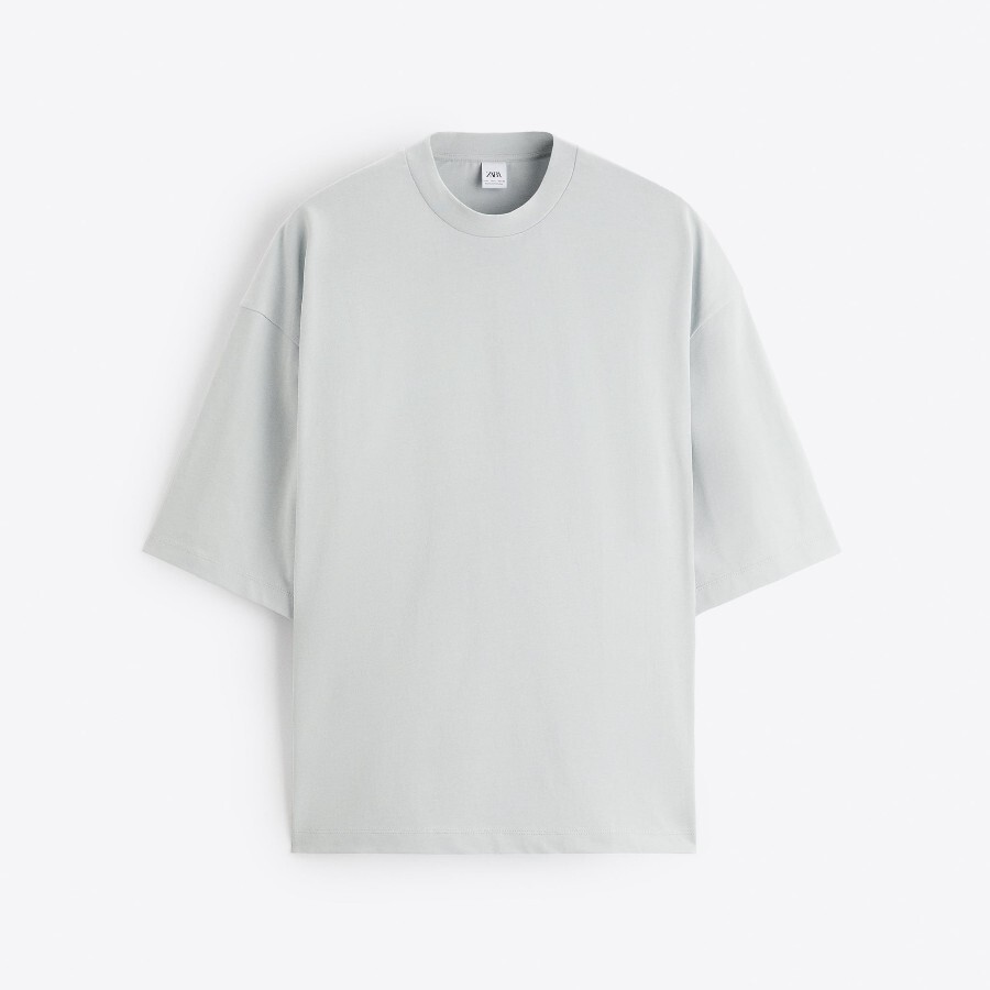 

Футболка Zara Oversize, светло-серый