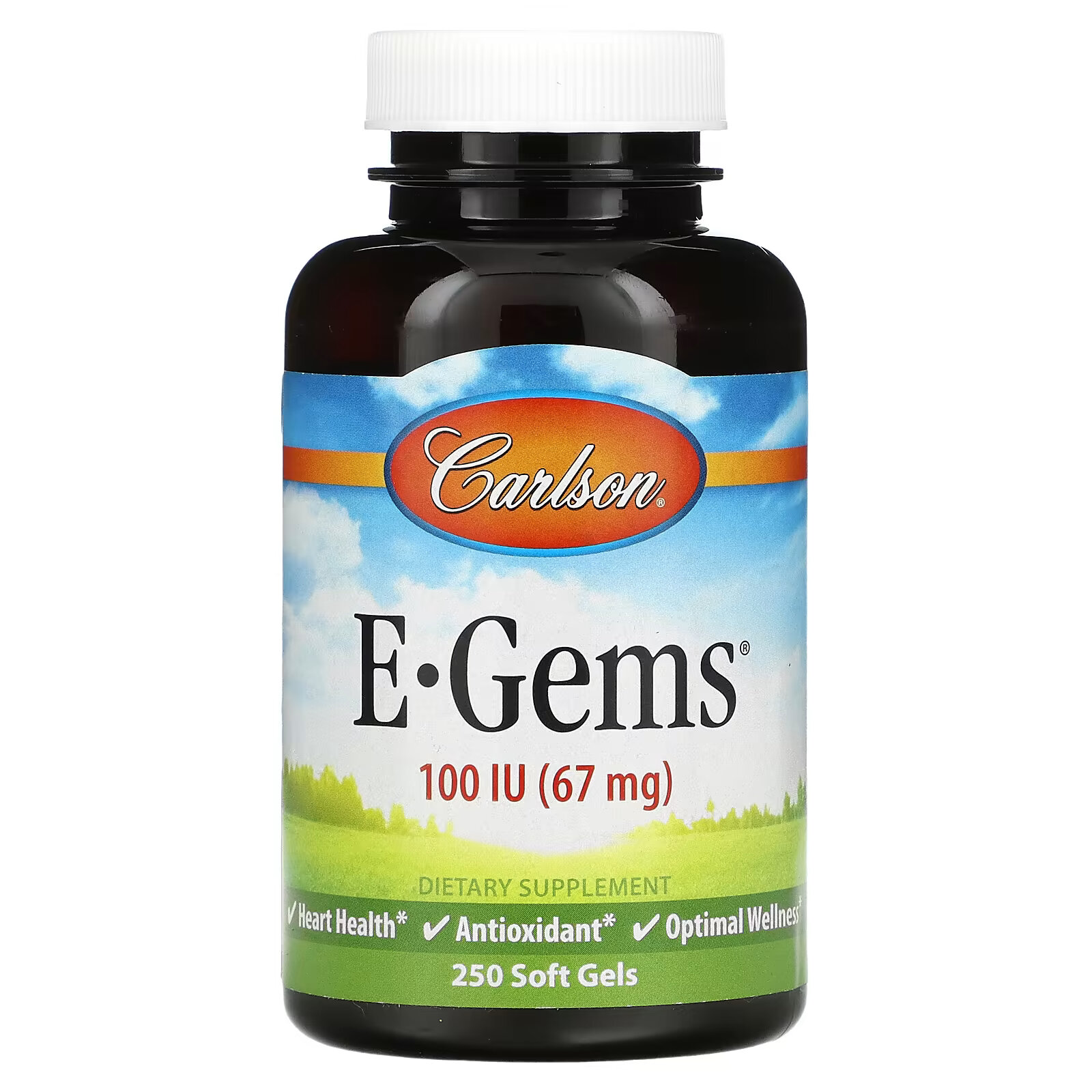 Carlson, E-Gems, 67 мг (100 МЕ), 250 капсул carlson e gems 67 мг 100 ме 100 мягких таблеток
