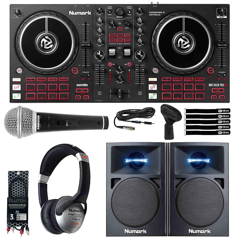 Numark Mixtrack Pro FX 2-Deck DJ Controller Starter Pack с динамиками, микрофоном Numark Mixtrack Pro FX 2-Deck DJ Controller Starter Pack w Speakers, Microphone