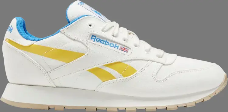 

Кроссовки classic leather grow 'chalk primal yellow' Reebok, белый