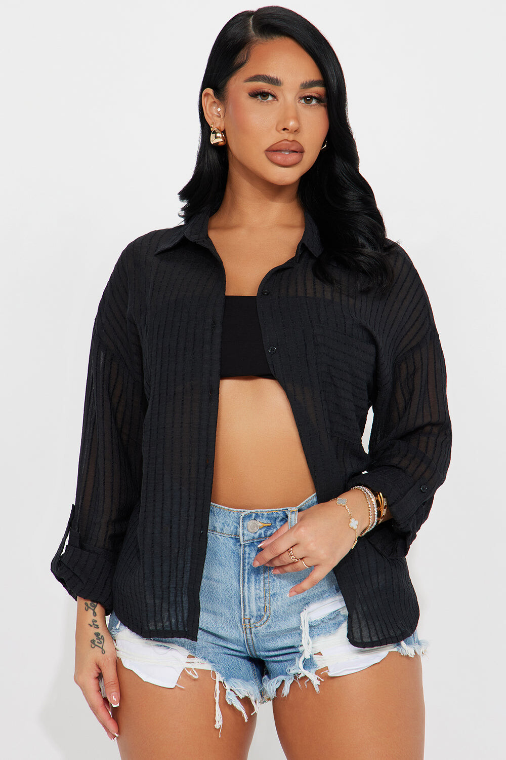 

Рубашка Fashion Nova B19381, черный