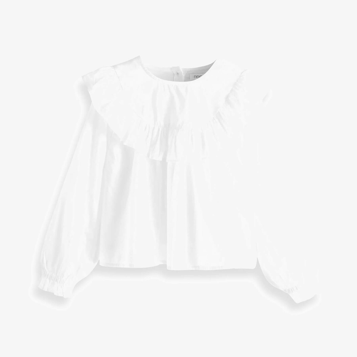 

Блузка для девочки с длинным рукавом Next Frill, белый