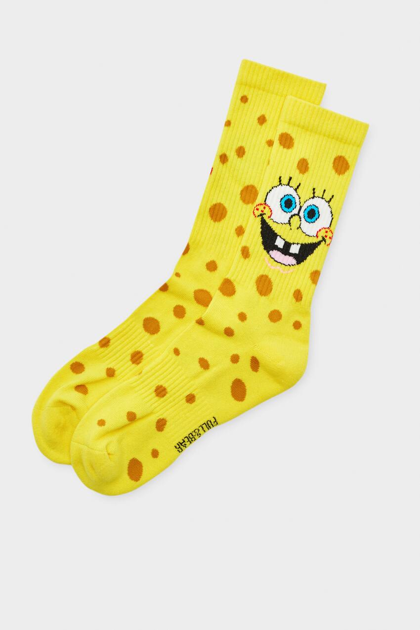Носки Губка Боб Квадратные Штаны Pull&Bear носки с принтом желтые