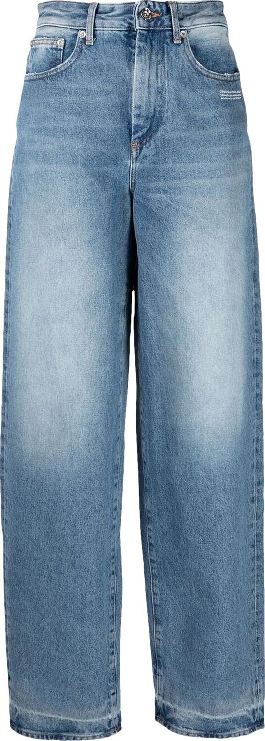 

Джинсы Off-White High Rise Wide Leg Jeans 'Blue/White', синий