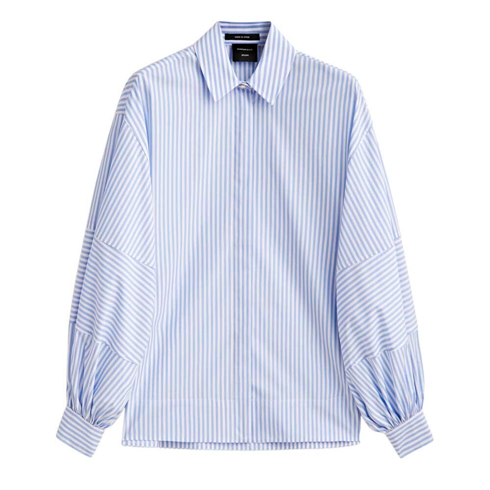 

Рубашка Massimo Dutti Studio Striped Poplin, белый/голубой