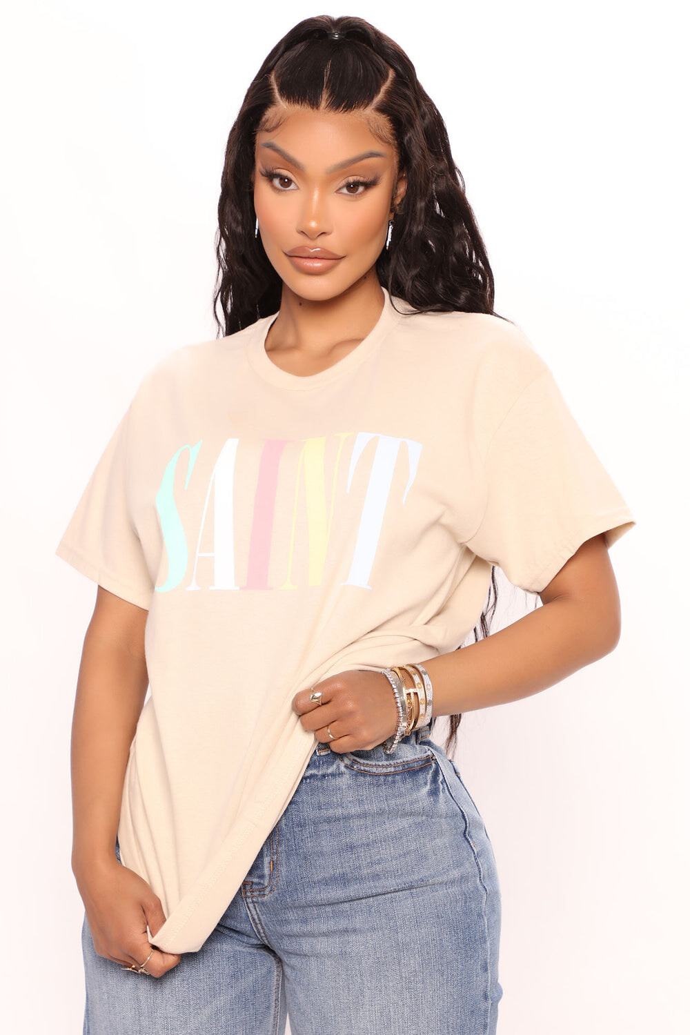 

Футболка Fashion Nova SPDN747W, нюд