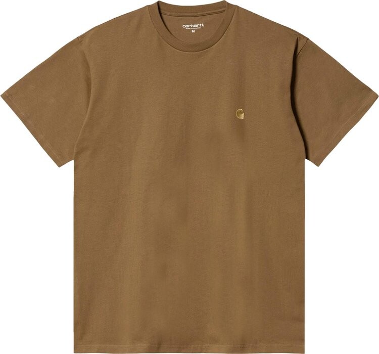 

Футболка Carhartt WIP Short-Sleeve Chase T-Shirt 'Hamilton Brown/Gold', коричневый