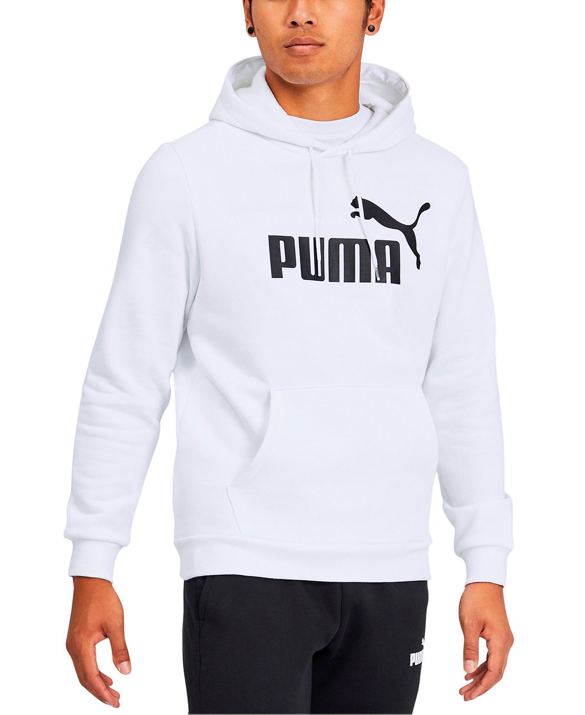 Мужская худи из флиса с логотипом Puma, белый