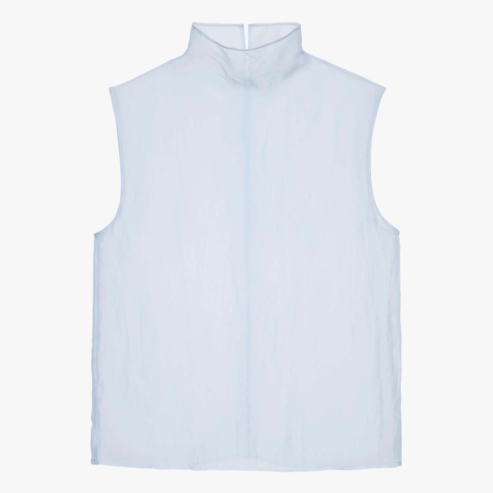 Топ Zara Organza Silk - Limited Edition, небесно-голубой рубашка zara oxford небесно голубой