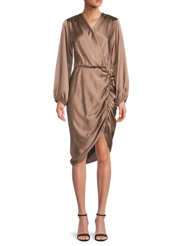 Атласное блузонное платье с рюшами Renee C. Dune