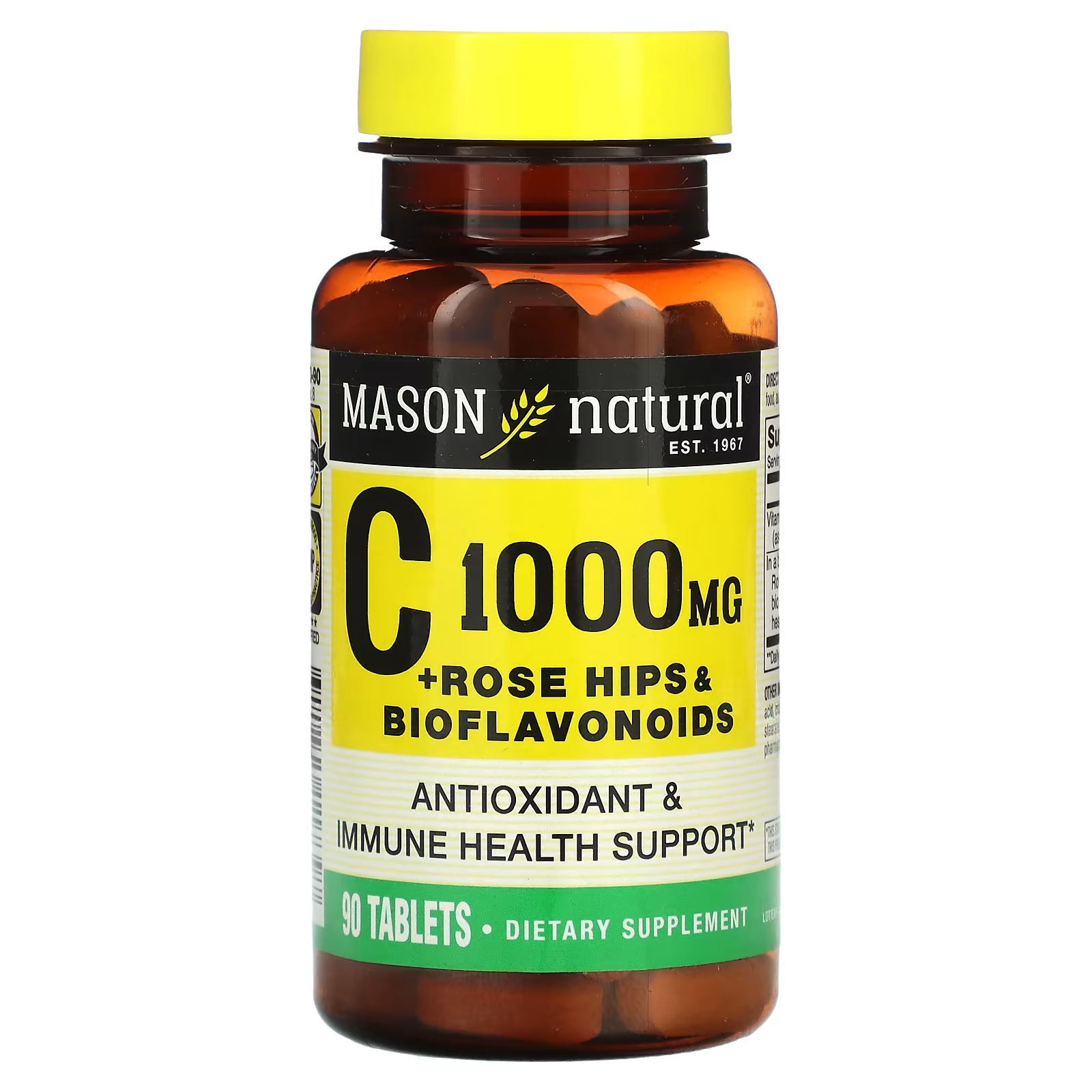 Витамин С Mason Natural с шиповником и биофлавоноидами 1000 мг, 90 таблеток mason natural витамин c 1000 мг 90 таблеток