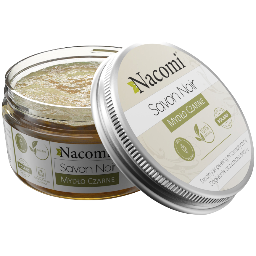 Nacomi Savon Noir черное мыло-энзимный скраб для лица, 100 мл