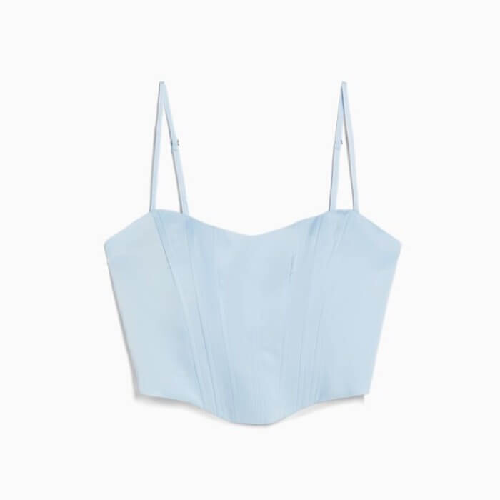 

Корсет Bershka Satin Strappy, голубой