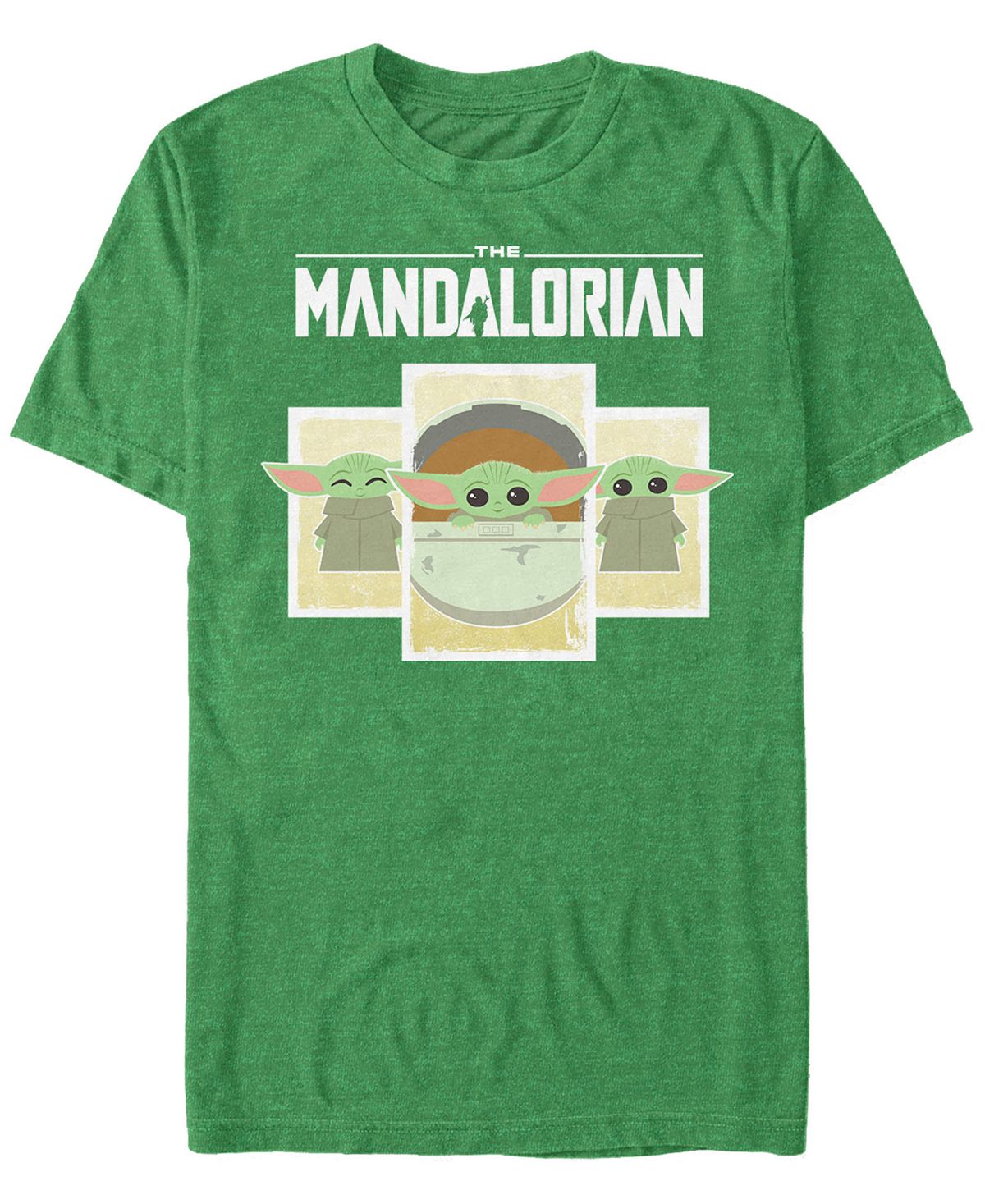 Звездные войны the mandalorian the child cartoon panels короткий рукав мужская футболка Fifth Sun, изумрудный малыш йода 3d тапочки disney мультиколор