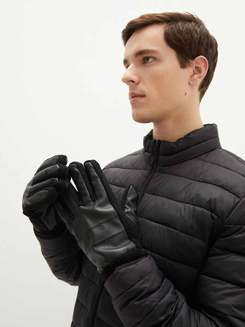 

Мужские перчатки Leather Look Touch Feature LCW Accessories