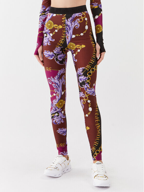 

Леггинсы узкого кроя Versace Jeans Couture, фиолетовый