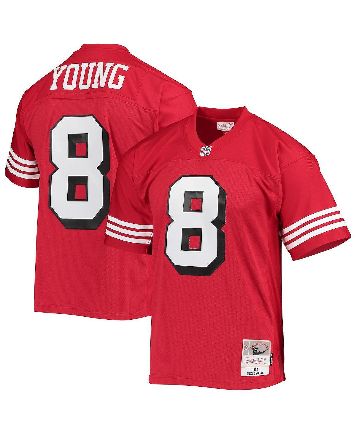

Мужская футболка steve young scarlet san francisco 49ers 1994 legacy, копия джерси Mitchell & Ness