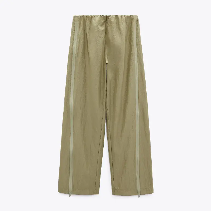 

Брюки с молниями ZARA, хаки