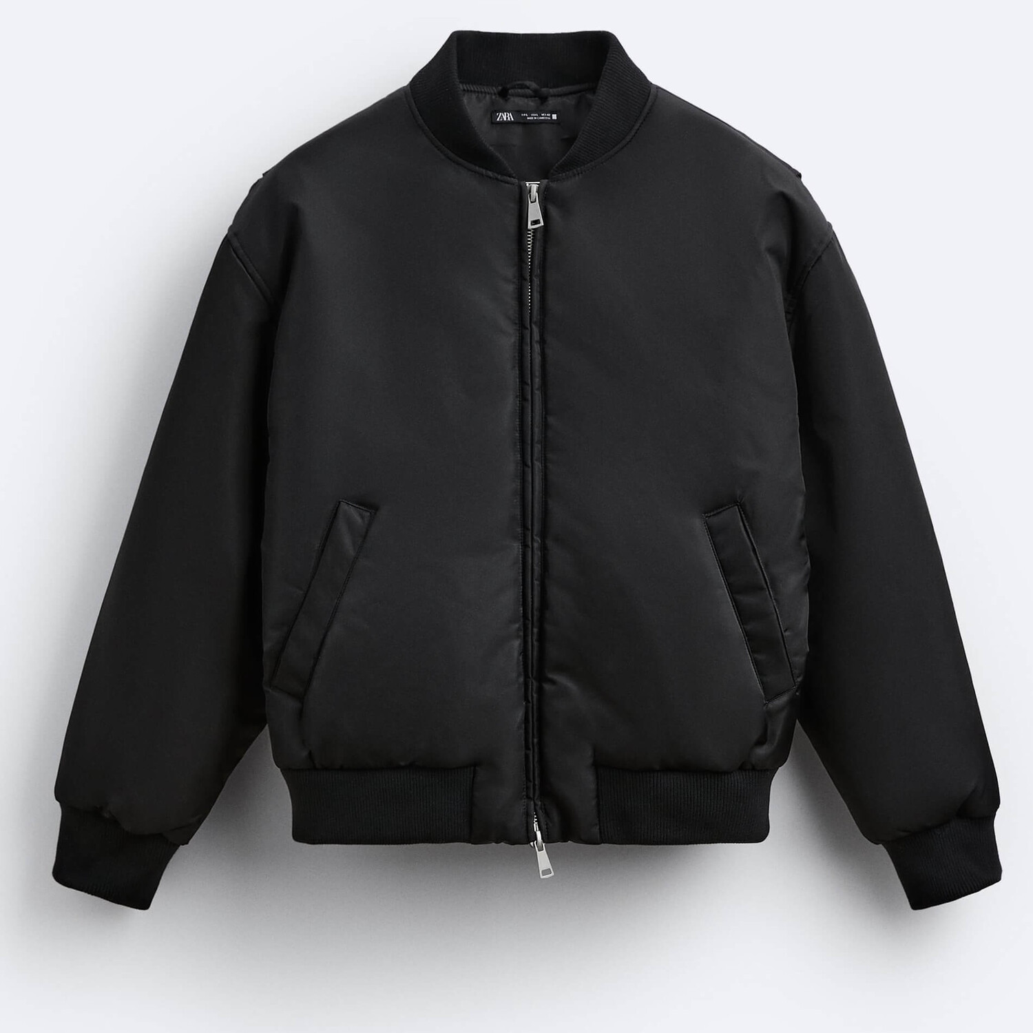 

Куртка-бомбер Zara Quilted, черный