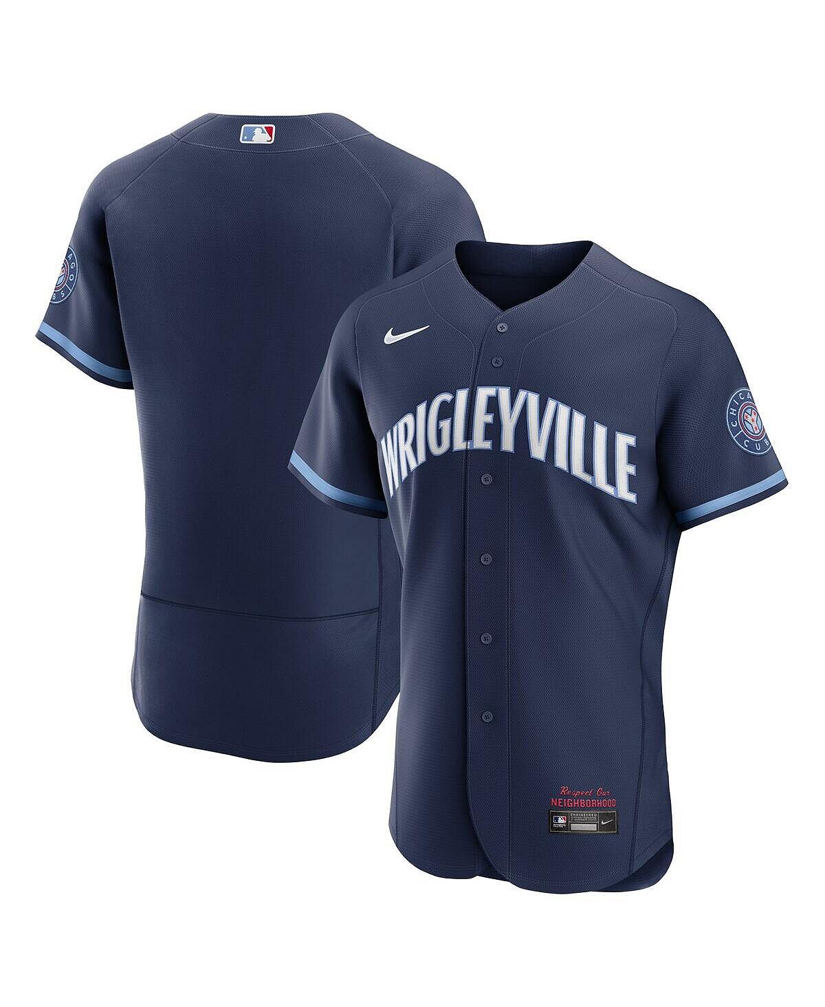 

Мужская футболка chicago cubs 2021 city connect authentic темно-синего цвета Nike, синий
