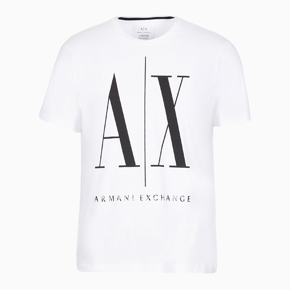 Футболка Armani Exchange Icon Logo Regular Fit, белый/черный цена и фото