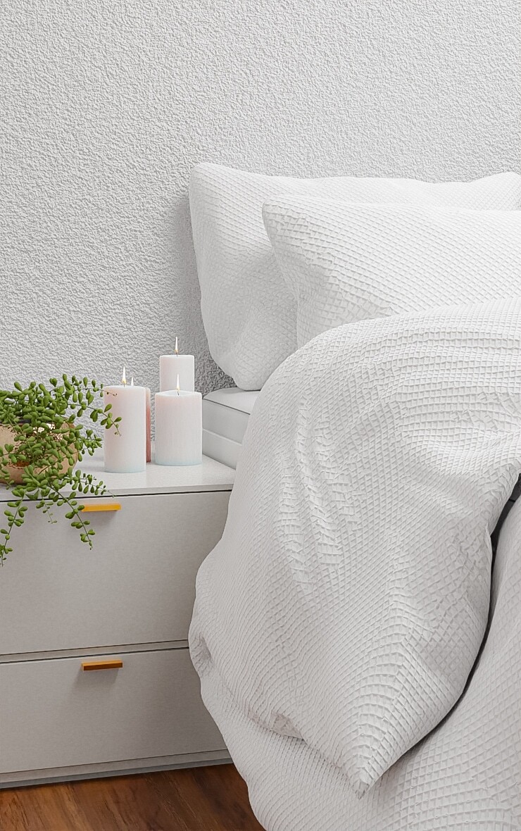 

PrettyLittleThing Белый комплект пододеяльников Waffle King