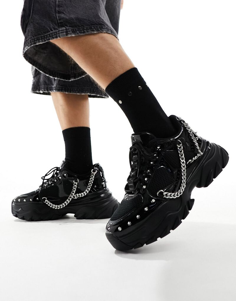 

Черные массивные кроссовки с заклепками ASOS DESIGN