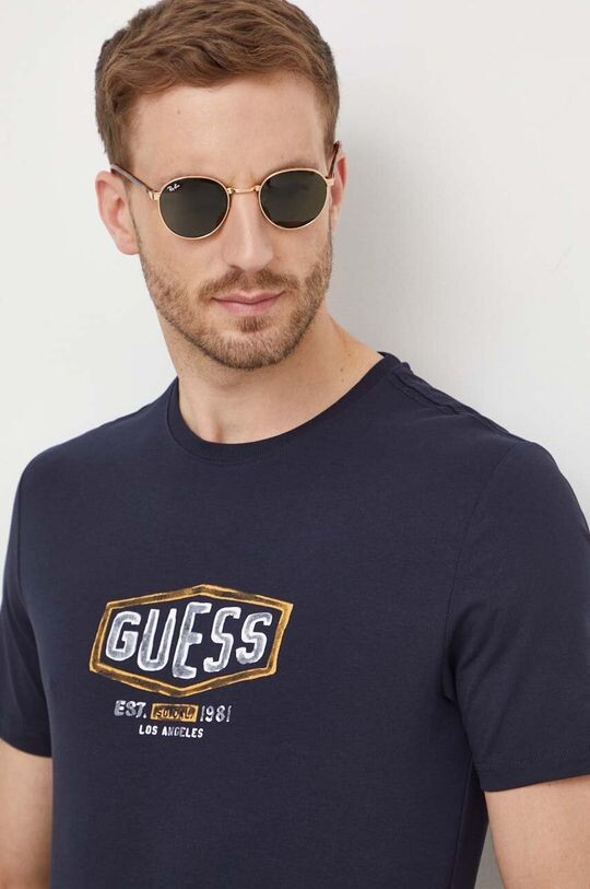 

Футболка из хлопка Guess, темно-синий